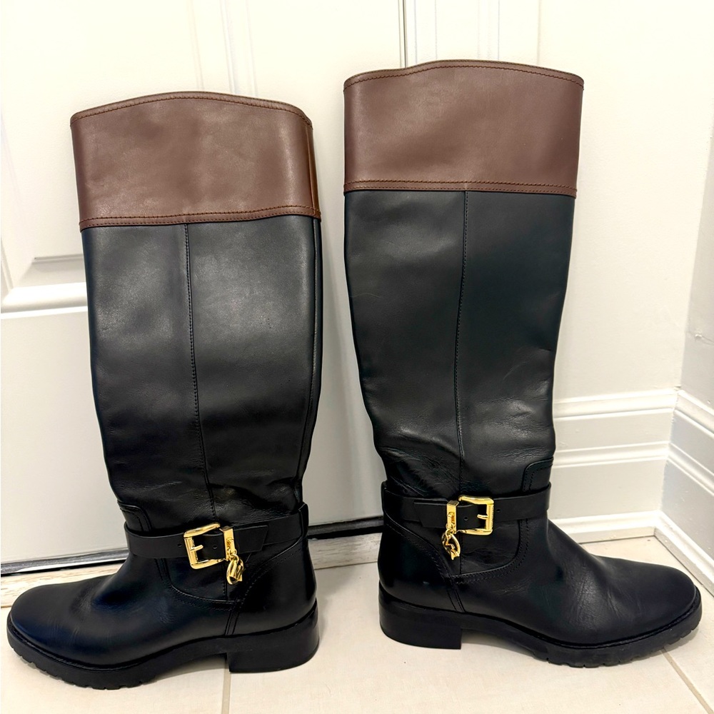 ✨EXCELLENT CONDITION✨ Michael Kors Tall Brown & Black Leather Boots